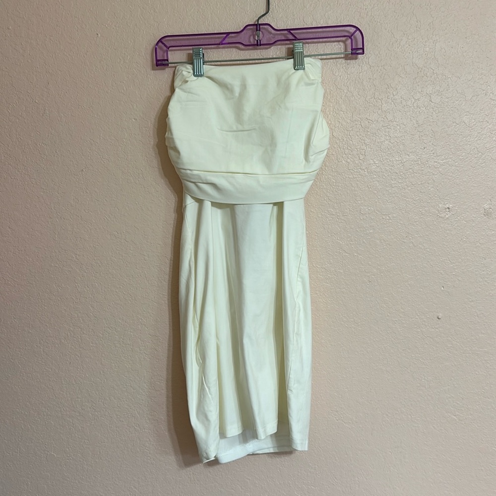 White Mini Strapless Boutique Dress